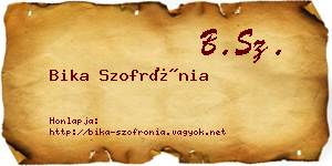 Bika Szofrónia névjegykártya